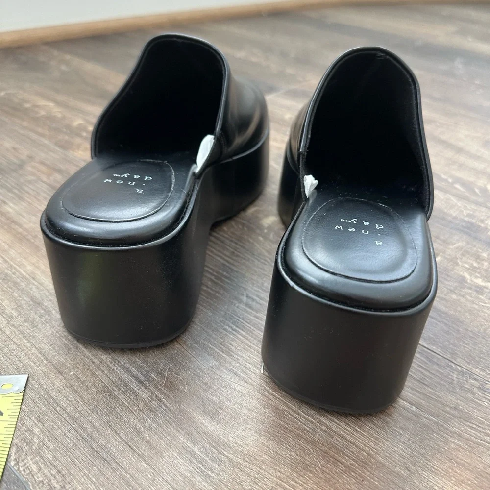 a new day Black Platform Mules Clogs - Picture 4 of 5